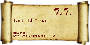 Tani Tímea névjegykártya